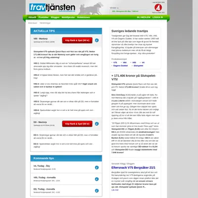 Nyhetsbrev från Travtjänsten startsida 2012