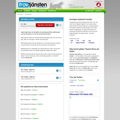 Nyhetsbrev från Travtjänsten startsida 2013