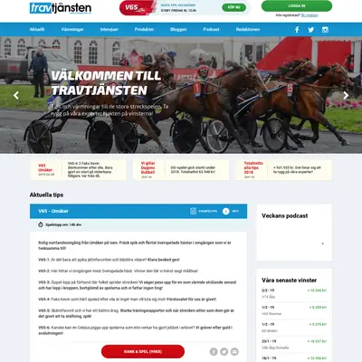 Nyhetsbrev från Travtjänsten startsida 2019