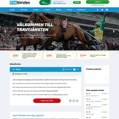 Nyhetsbrev från Travtjänsten startsida 2020