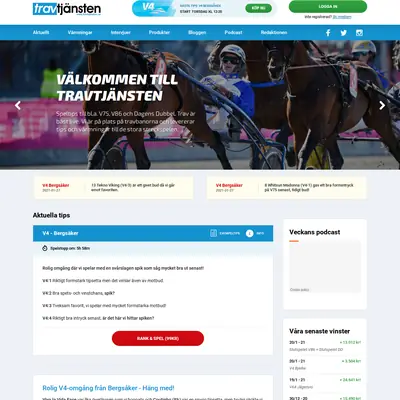 Nyhetsbrev från Travtjänsten startsida 2021