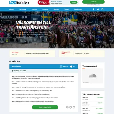 Nyhetsbrev från Travtjänsten startsida 2024