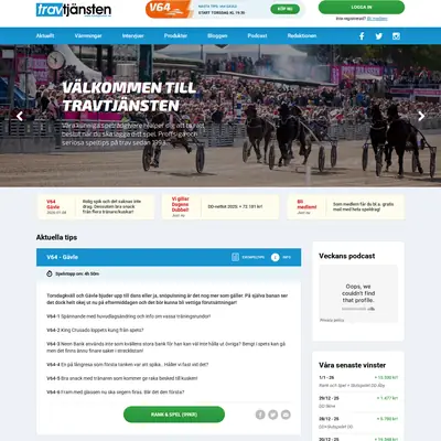 Nyhetsbrev från Travtjänsten startsida 2026