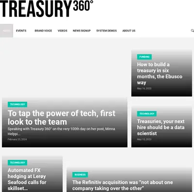 Treasury 360°, treasury360.net startsida 2024
