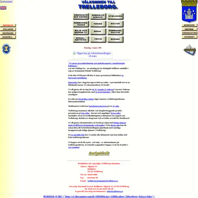 Mitt i Trelleborg startsida 2000