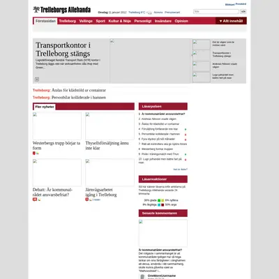 Trelleborgs Allehanda startsida 2012