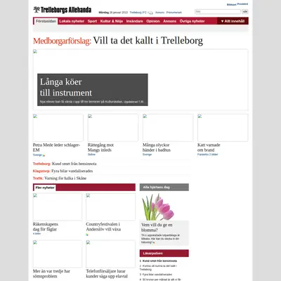 Trelleborgs Allehanda startsida 2013