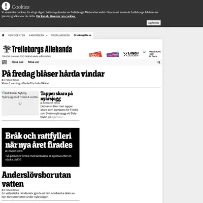 Trelleborgs Allehanda startsida 2015