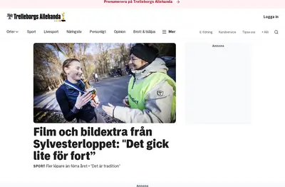 Trelleborgs Allehanda startsida 2026