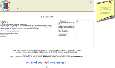 www.triumphclub.se startsida 2002