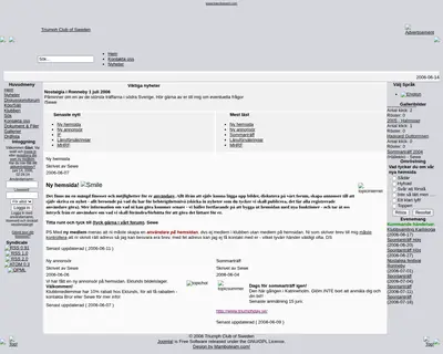 www.triumphclub.se startsida 2006