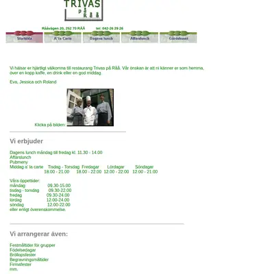 TRIVAS startsida 2003