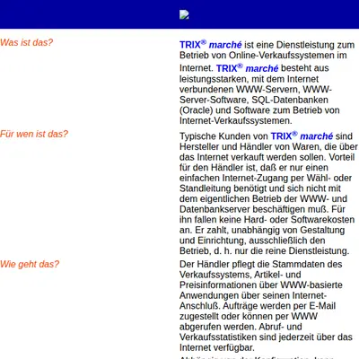 TRIX startsida 1999
