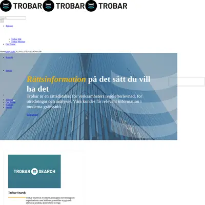 trobar.se startsida 2023