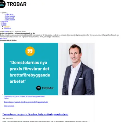 trobar.se startsida 2025