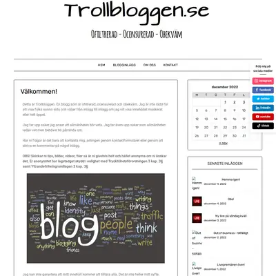 trollbloggen.se startsida 2022