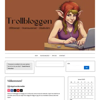 trollbloggen.se startsida 2025