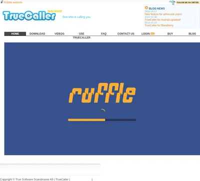 Truecaller.com startsida 2010
