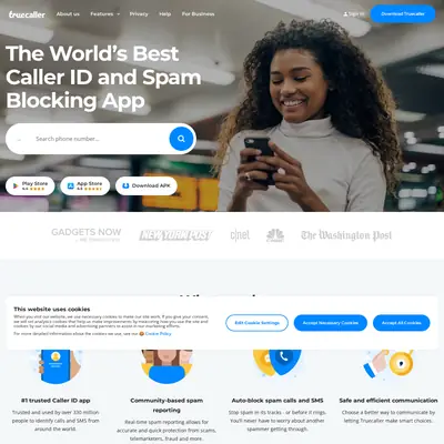 Truecaller.com startsida 2023