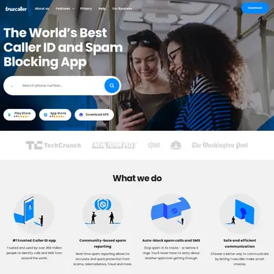 Truecaller.com startsida 2024