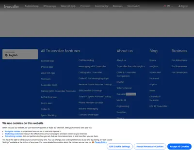 Truecaller.com startsida 2026