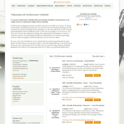 Tryffelsvinets Nyhetsbrev startsida 2011