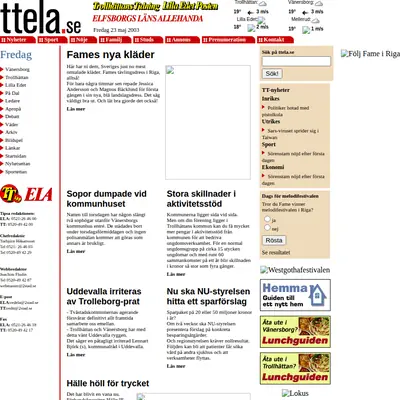 www.ela.2stad.se startsida 2003