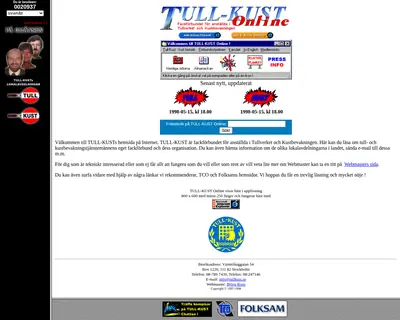 Tull-Kust, tullkust.se startsida 1998