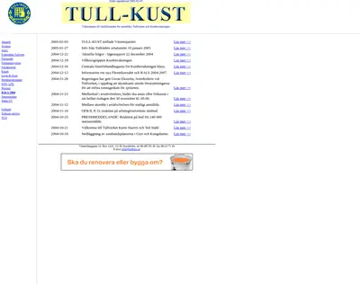 Tull-Kust, tullkust.se startsida 2005