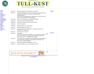 Tull-Kust, tullkust.se startsida 2007