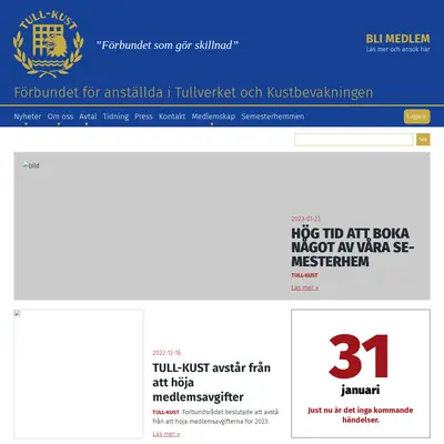 Tull-Kust, tullkust.se startsida 2023