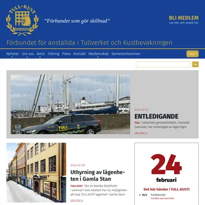 Tull-Kust, tullkust.se startsida 2024