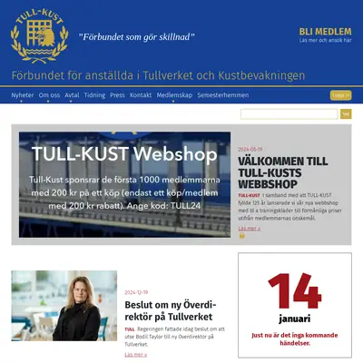 Tull-Kust, tullkust.se startsida 2025