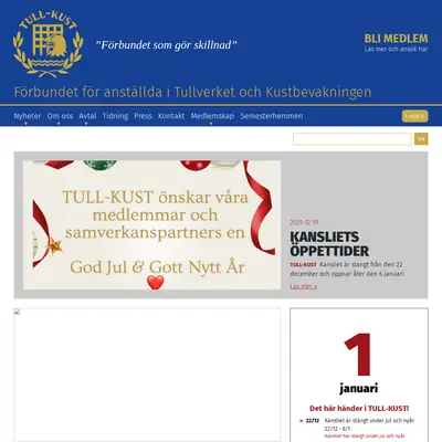 Tull-Kust, tullkust.se startsida 2026