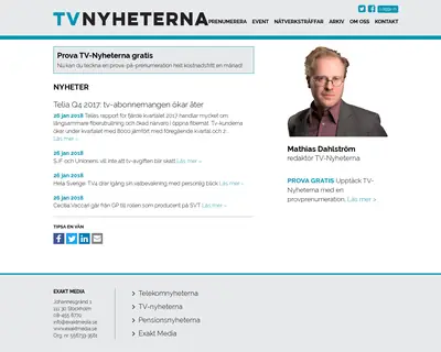 tv-nyheterna.se startsida 2018