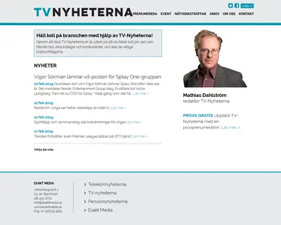 tv-nyheterna.se startsida 2019