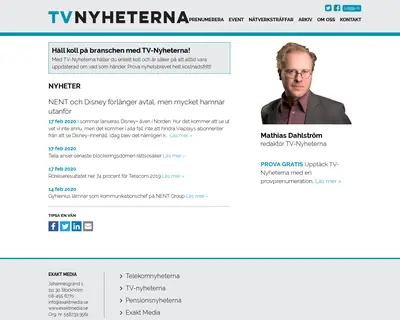 tv-nyheterna.se startsida 2020