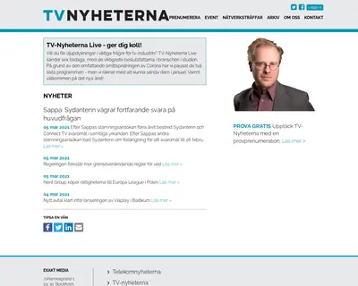 tv-nyheterna.se startsida 2021