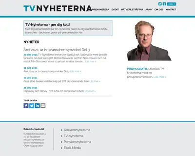 tv-nyheterna.se startsida 2022
