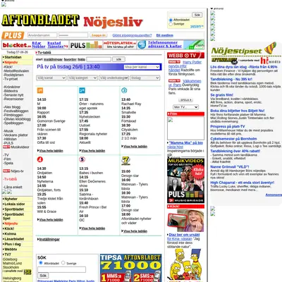 Aftonbladet TV startsida 2007