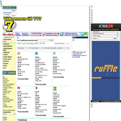 Aftonbladet TV startsida 2009