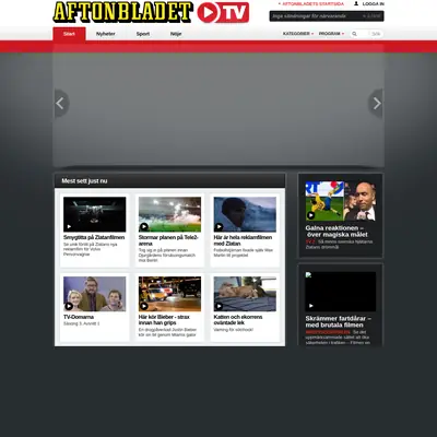 Aftonbladet TV startsida 2014