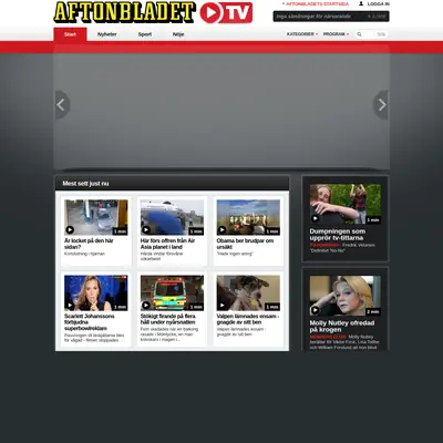 Aftonbladet TV startsida 2015