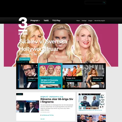 TV3 startsida 2013