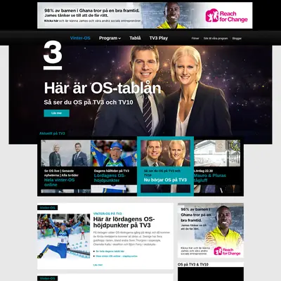 TV3 startsida 2014