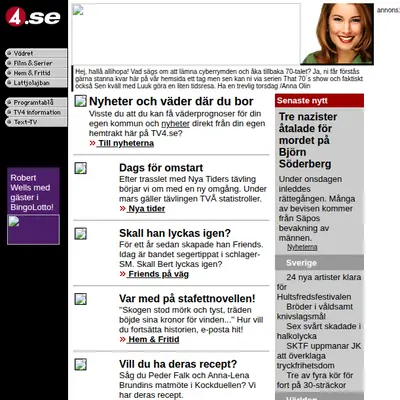 TV4 startsida 2000