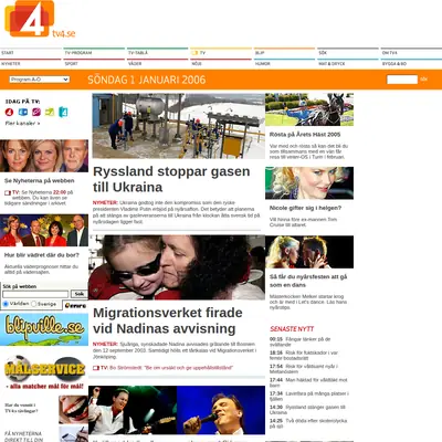 TV4 startsida 2006
