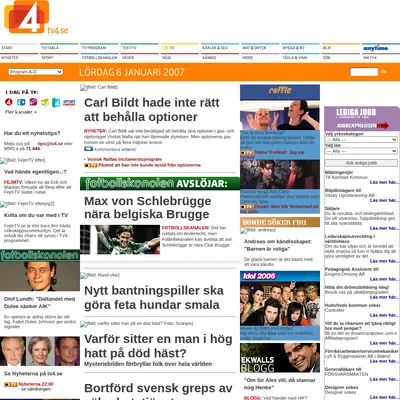 TV4 startsida 2007