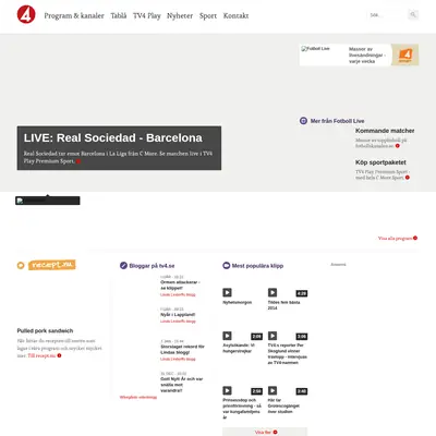 TV4 startsida 2015