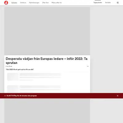 TV4 startsida 2022